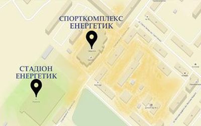 Карта в районі стадіону селища Слобожанське